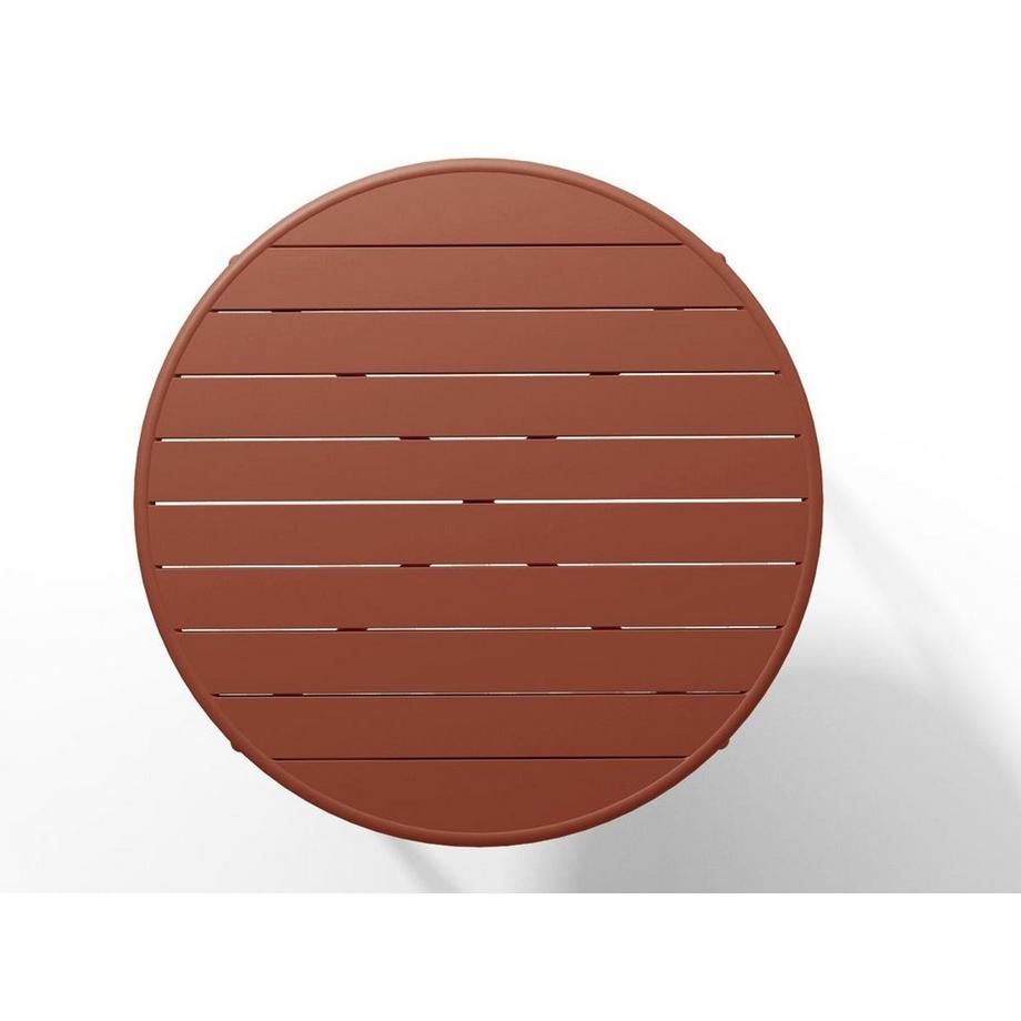 Vente-unique Table ronde de jardin D.110cm en métal - Terracotta - MIRMANDE de MYLIA  