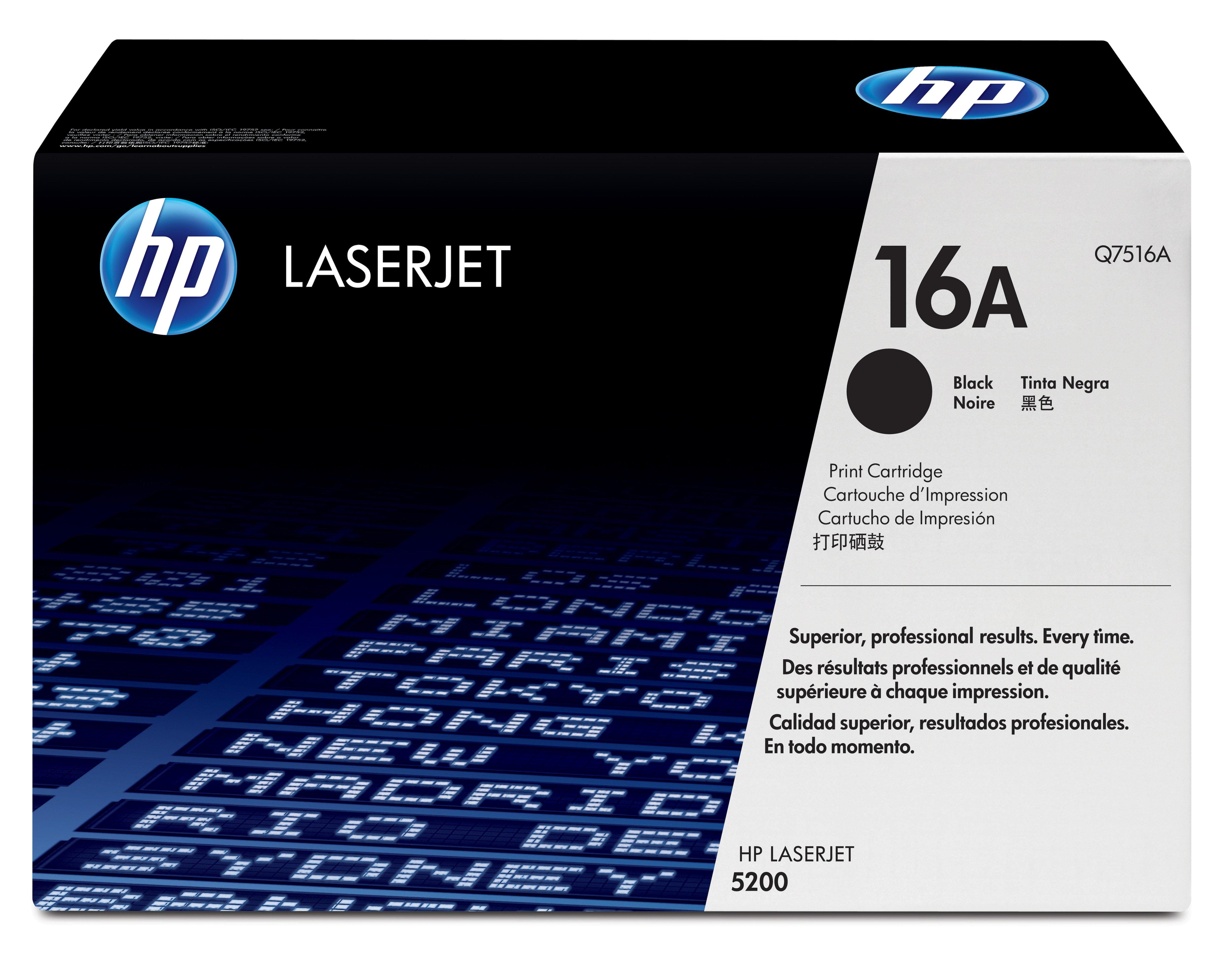 Image of Hewlett-Packard HP Toner-Modul 16A schwarz Q7516A LaserJet 5200 12'000 Seiten - ONE SIZE