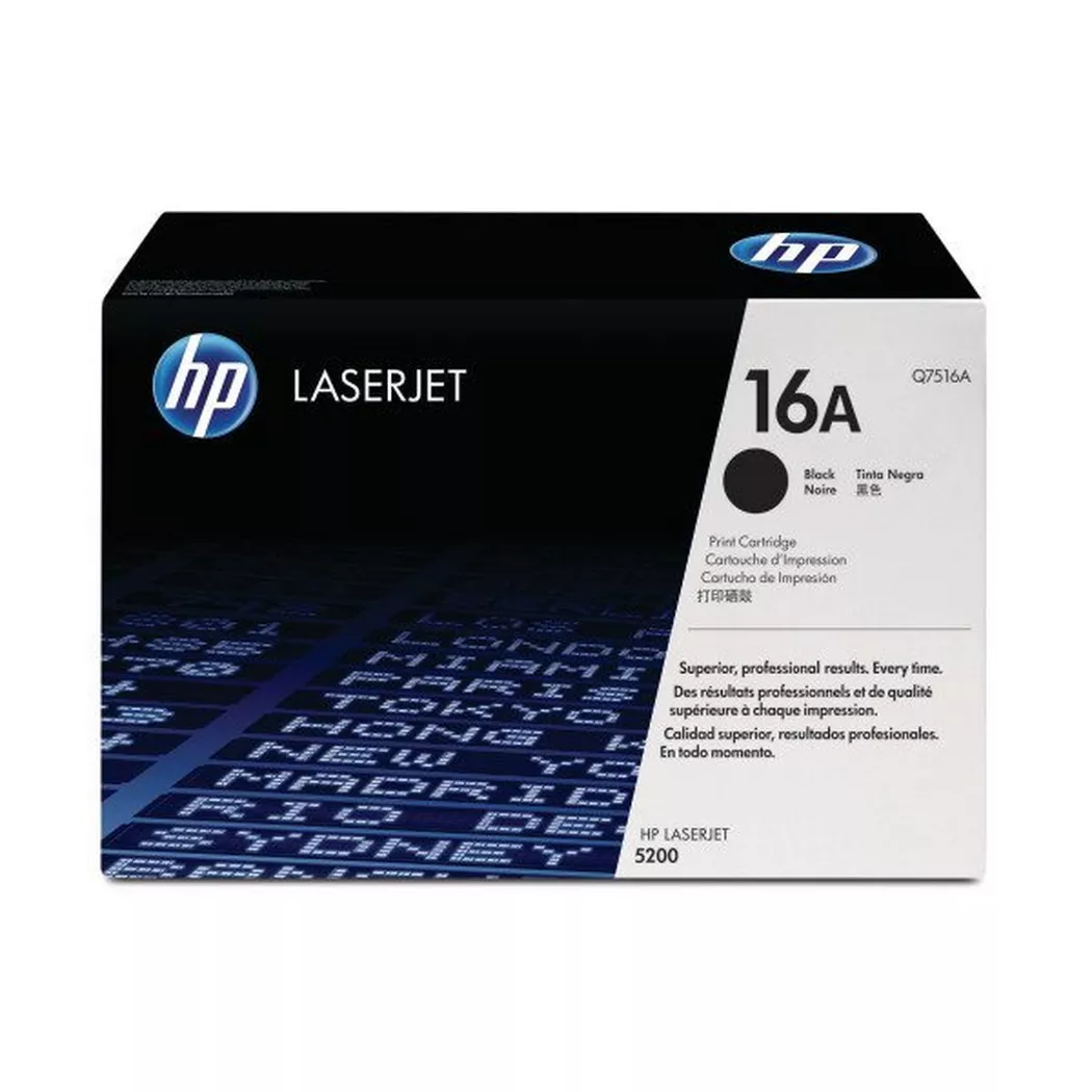 Hewlett-Packard – HP Toner-Modul 16A schwarz Q7516A LaserJet 5200 12’000 Seiten, One Size
