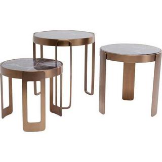 KARE Design Tavolino Perelli ottone (set di 3)  