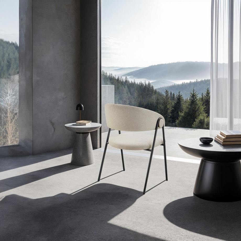 Tectake Fauteuil Bedano en tissu rembourré  