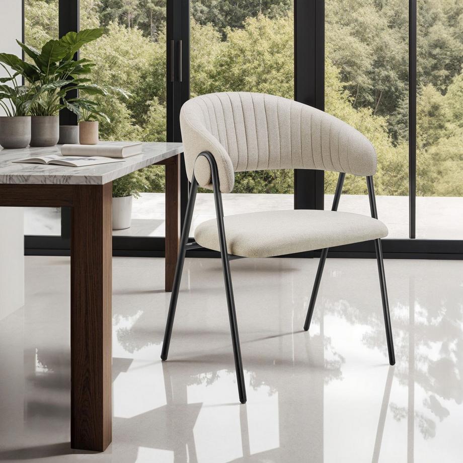 Tectake Fauteuil Bedano en tissu rembourré  