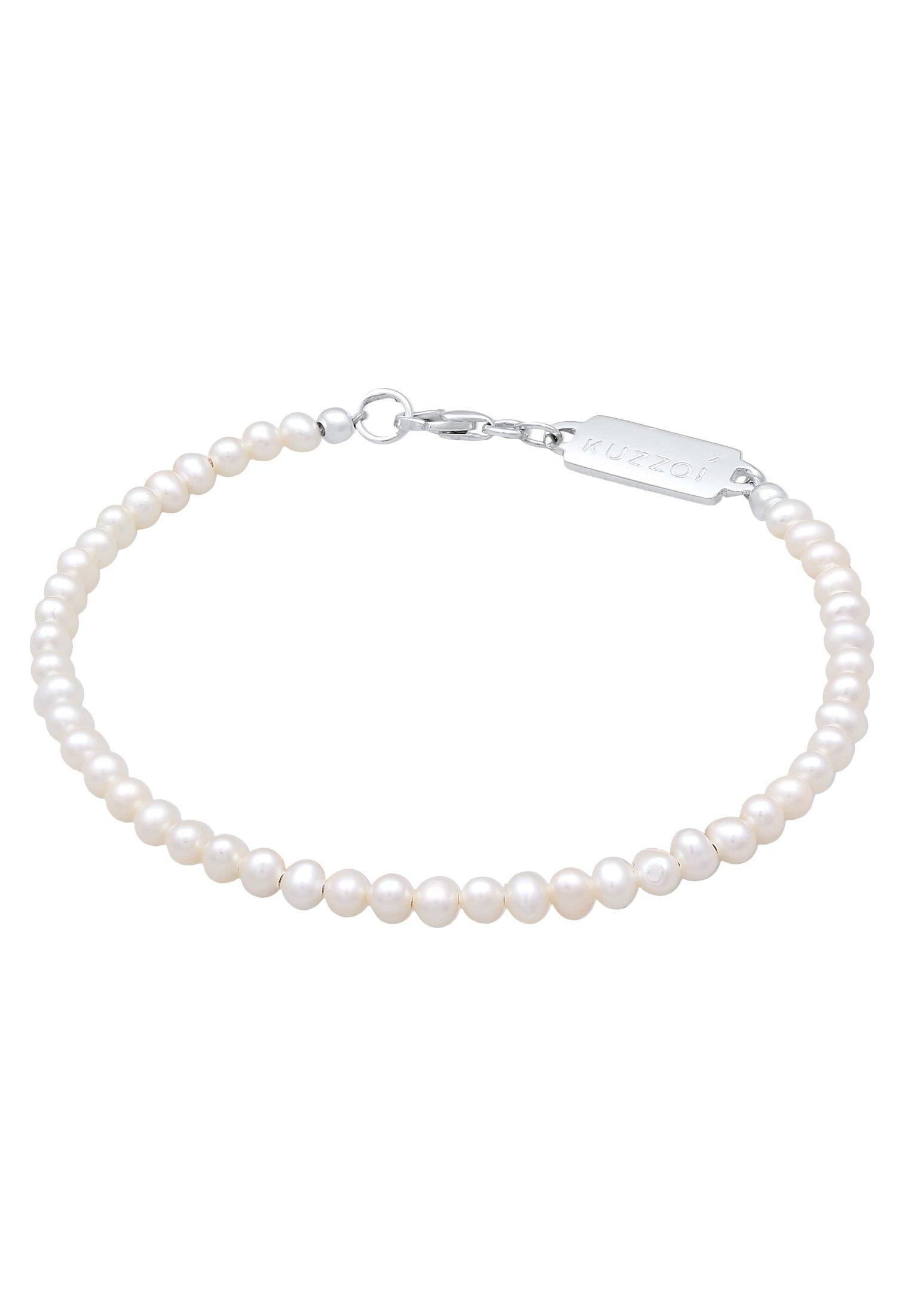 Image of Armband Süßwasserzuchtperlen Klassisch Schlicht 925 Silber Damen Silber 21cm