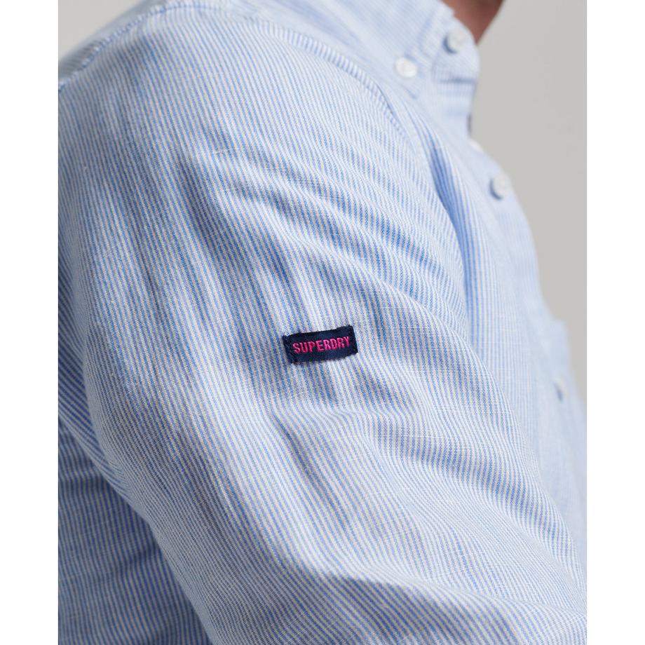 Superdry camicia button-down in lino e cotone biologico studios  