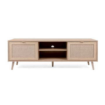 TV-Möbel mit 2 Türen L150 cm - Rattan-Druck - Bali