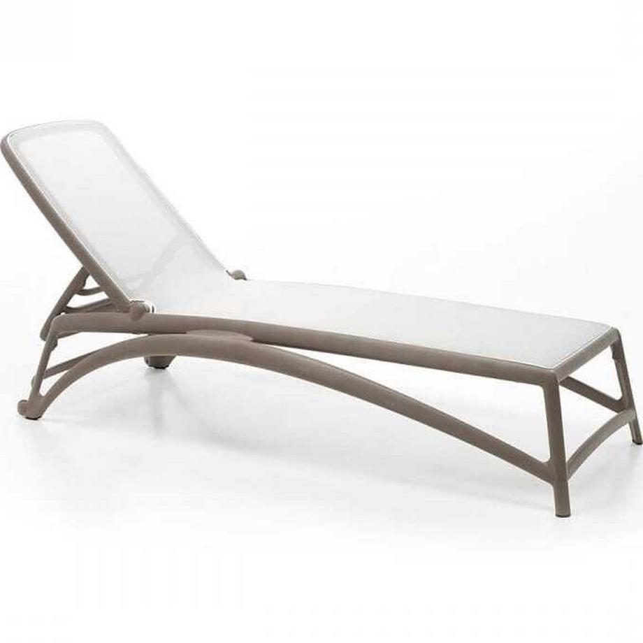 Chaise longue de jardin Atlantico marron blanc