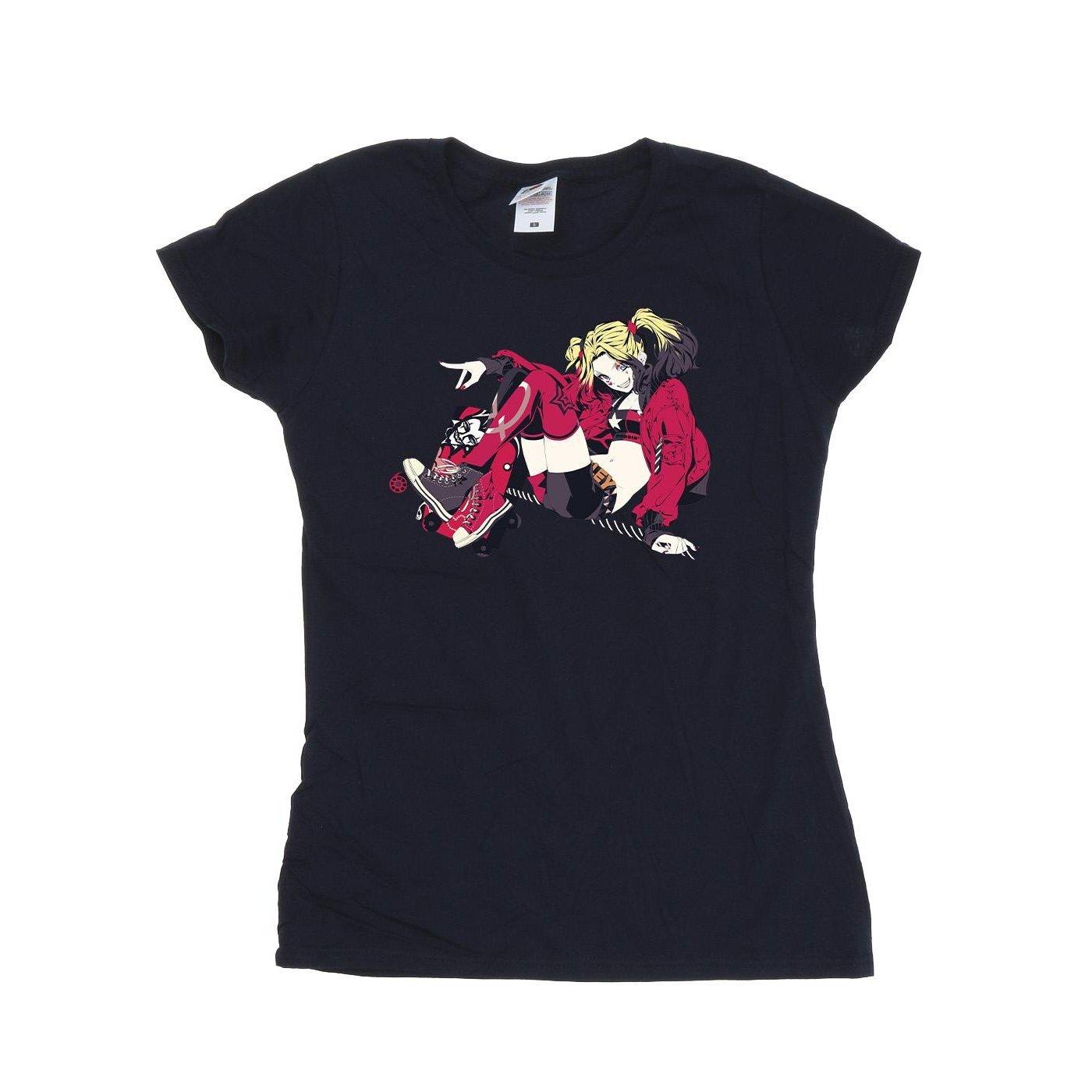 Image of Harley Quinn Rollerskates Tshirt Damen Marine M