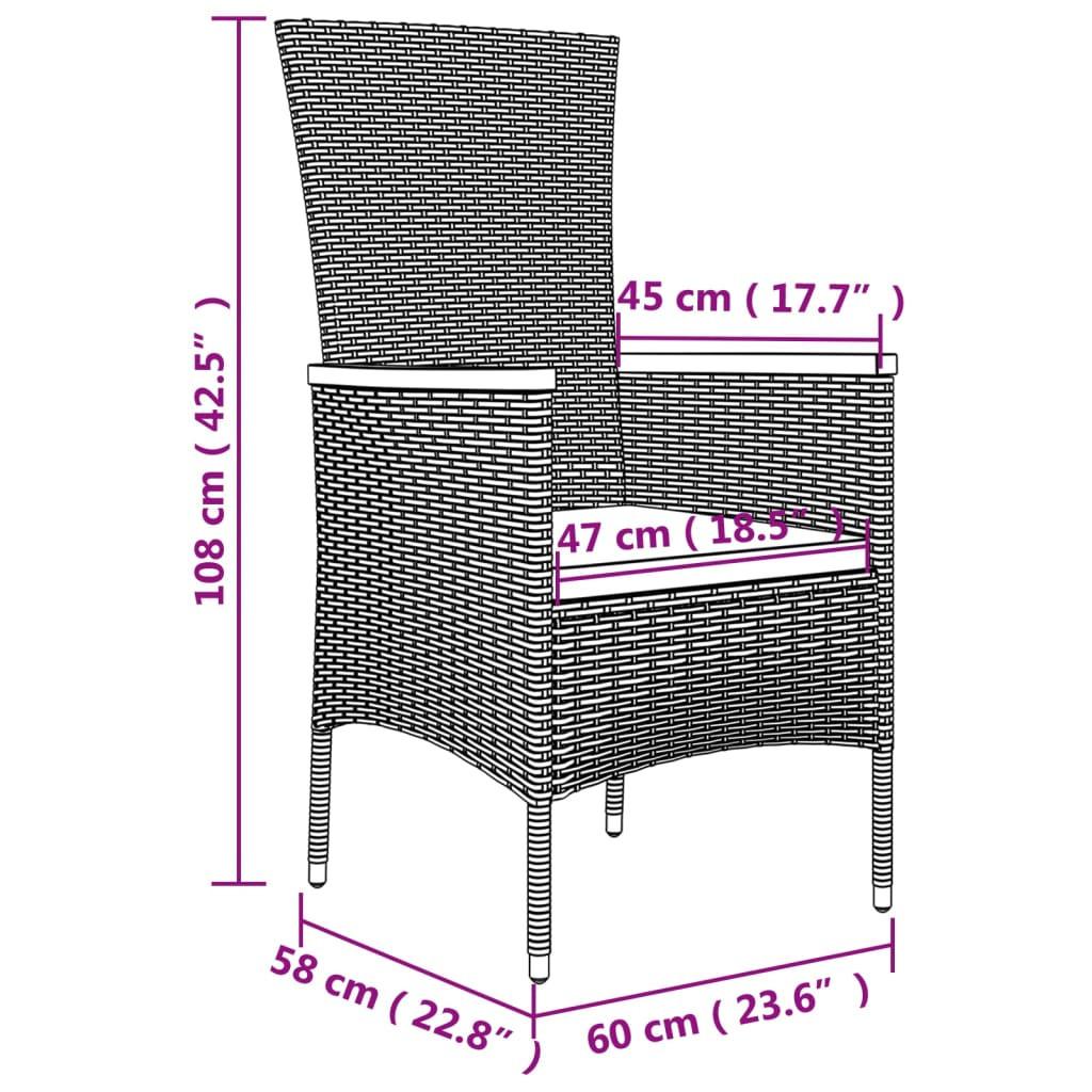 VidaXL Chaise de jardin rotin synthétique  