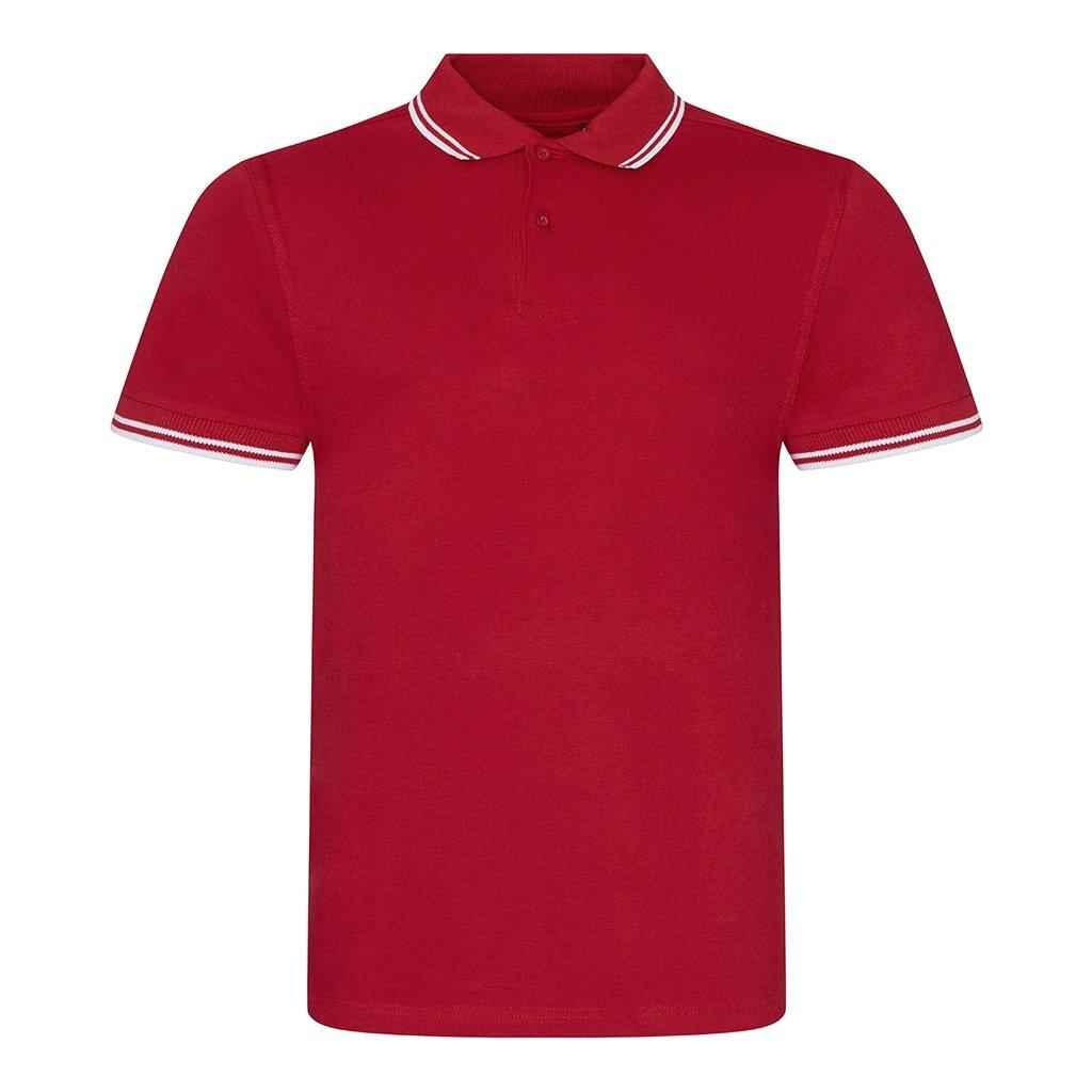 Image of Stretch Tipped Pique Polo Shirt Herren Rot Bunt S