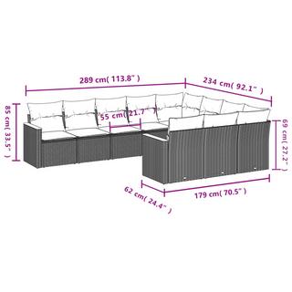 VidaXL set divano da giardino Polirattan  