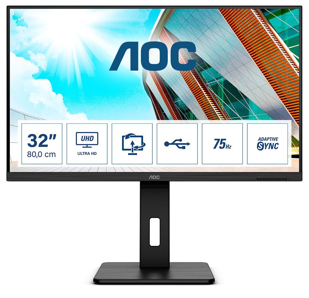 AOC  P2 U32P2 Computerbildschirm 80 cm (31.5 Zoll) 3840 x 2160 Pixel 4K Ultra HD LED Schwarz 