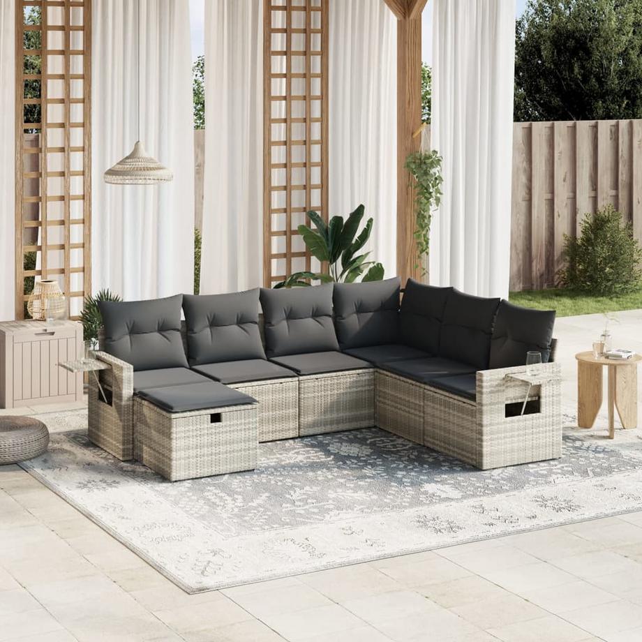VidaXL set divano da giardino Polirattan  