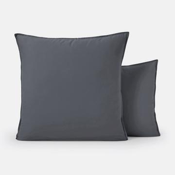 Taie d'oreiller enfant unie coton lavé