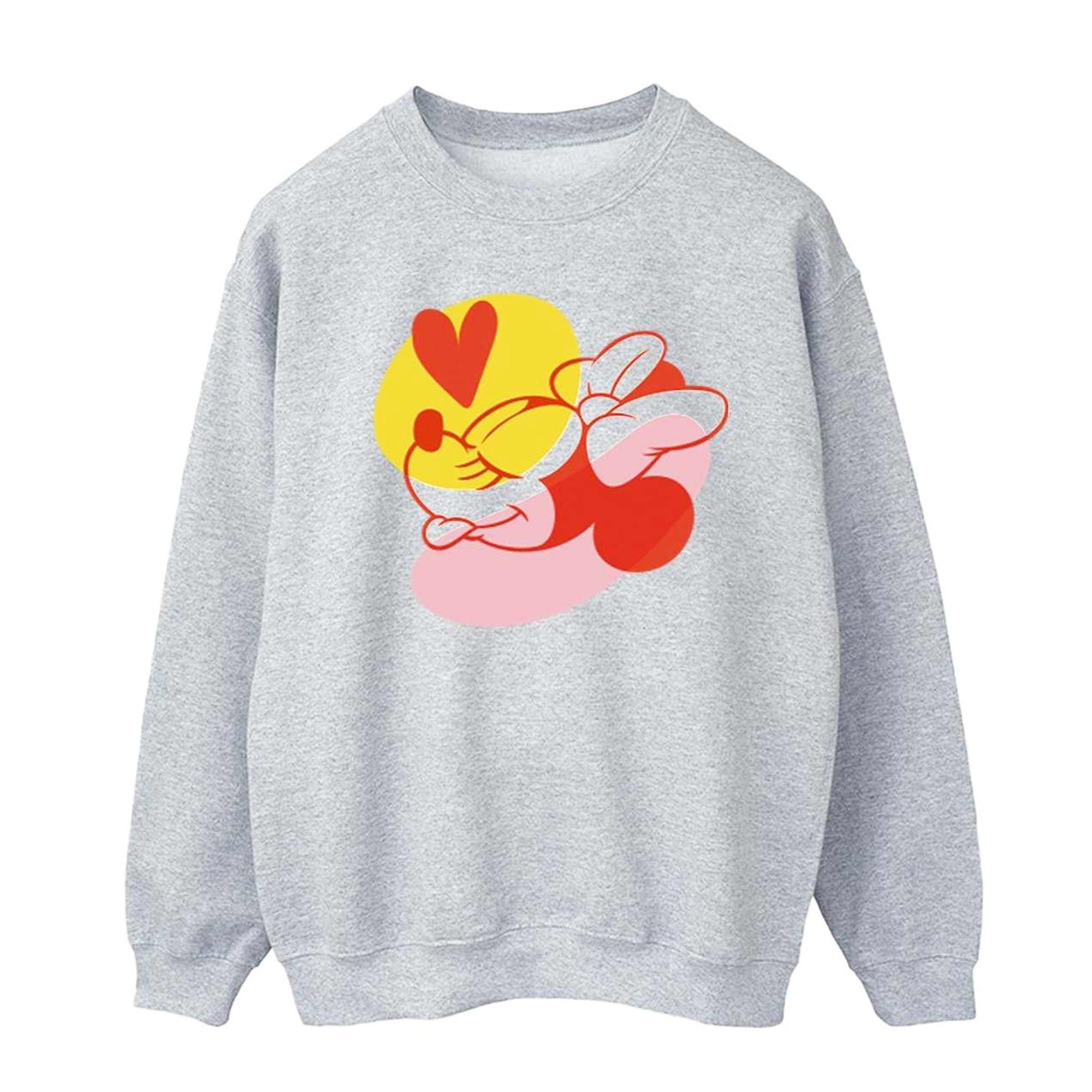 Image of Minnie Mouse Tongue Heart Sweatshirt Herren Grau XXL