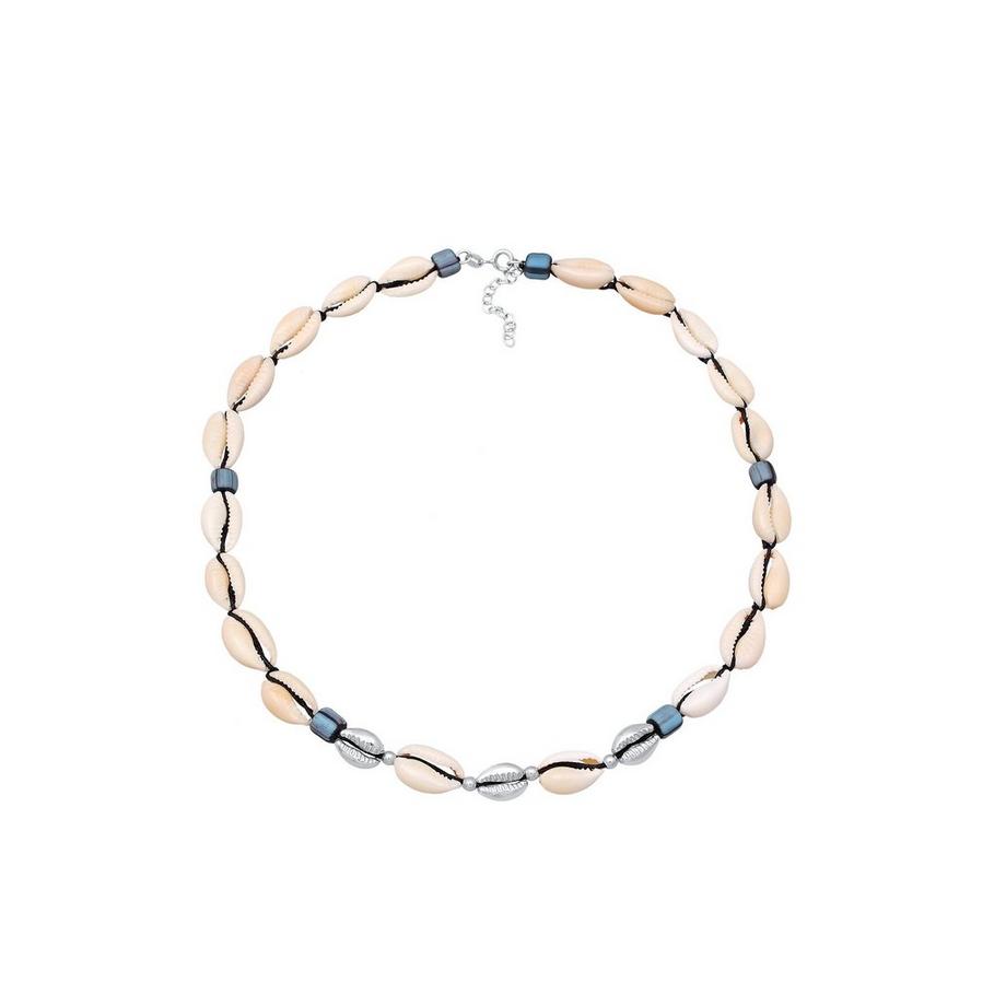 Elli  Collier Femmes Choker Verre Perles Style Surfeur Avec Coquillage Cauri 