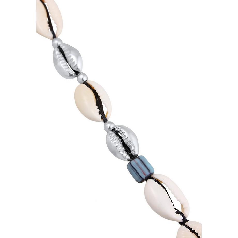 Elli  Collier Femmes Choker Verre Perles Style Surfeur Avec Coquillage Cauri 