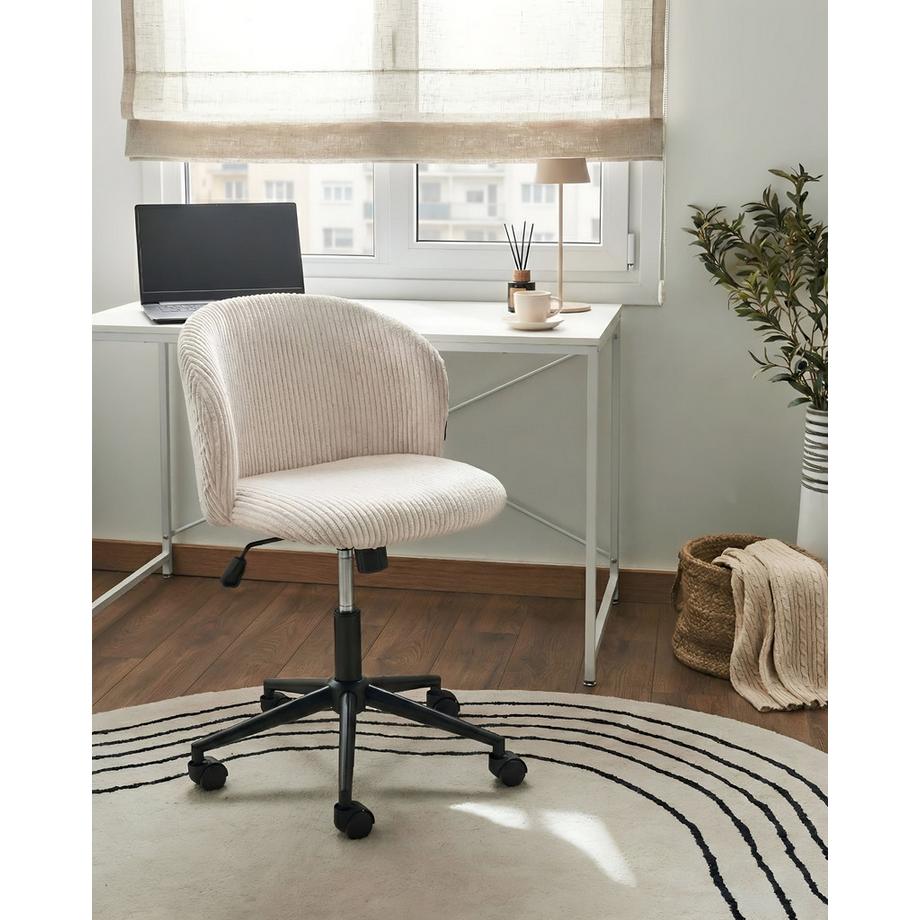 Beliani Chaise de bureau en Velours côtelé Moderne MILES  