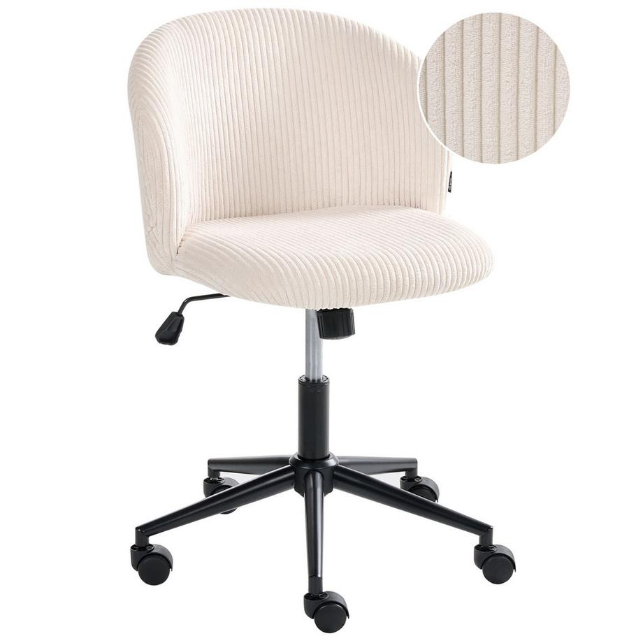 Chaise de bureau en Velours côtelé Moderne MILES