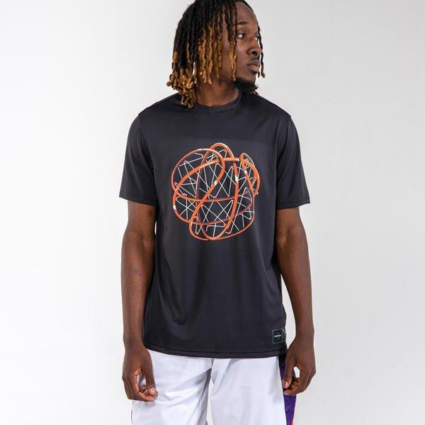 Men Basketball Tshirt TS500 Black Ball