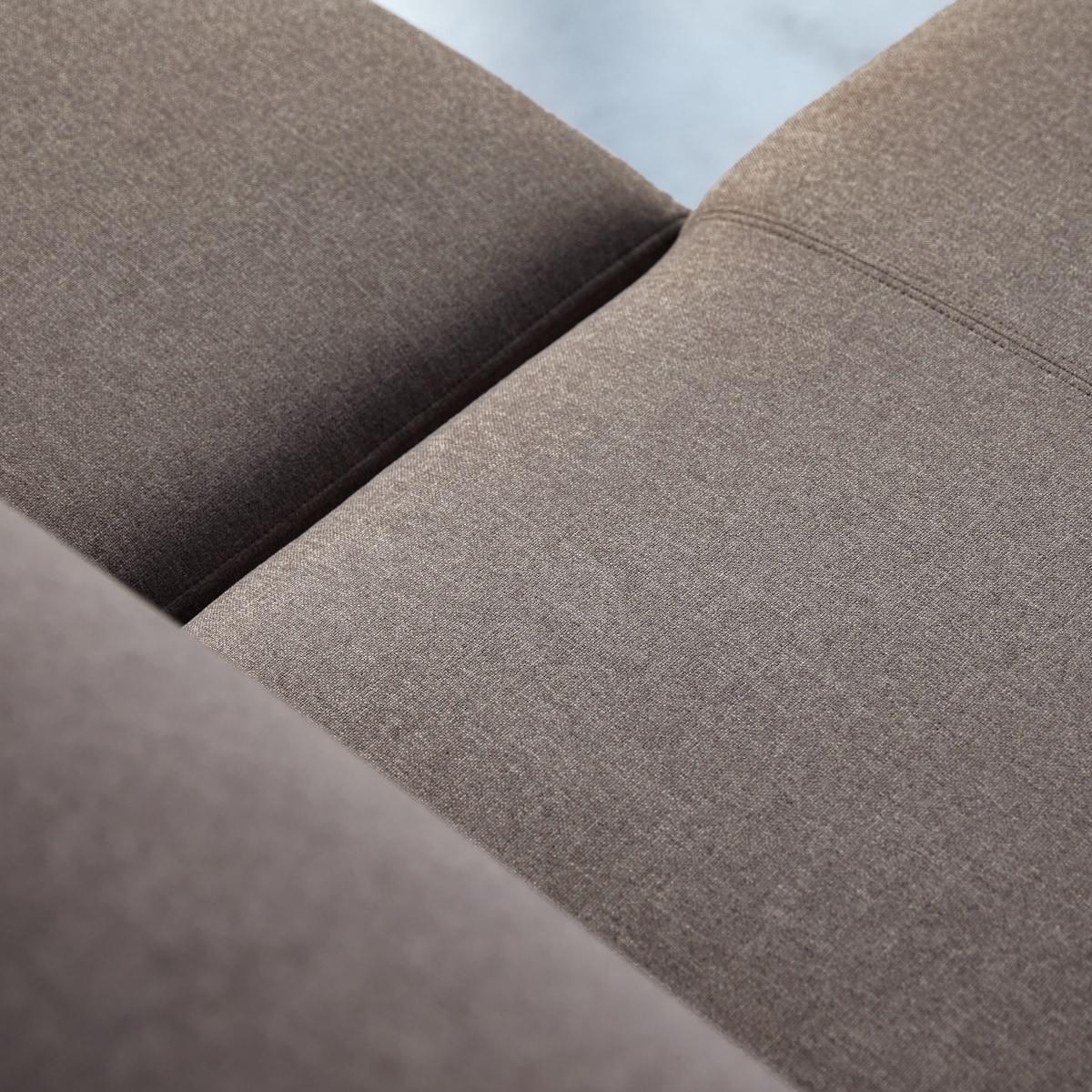 Tikamoon Canapé d'angle gauche en tissu gris taupe 270 x 180 cm, 4 places Finn  