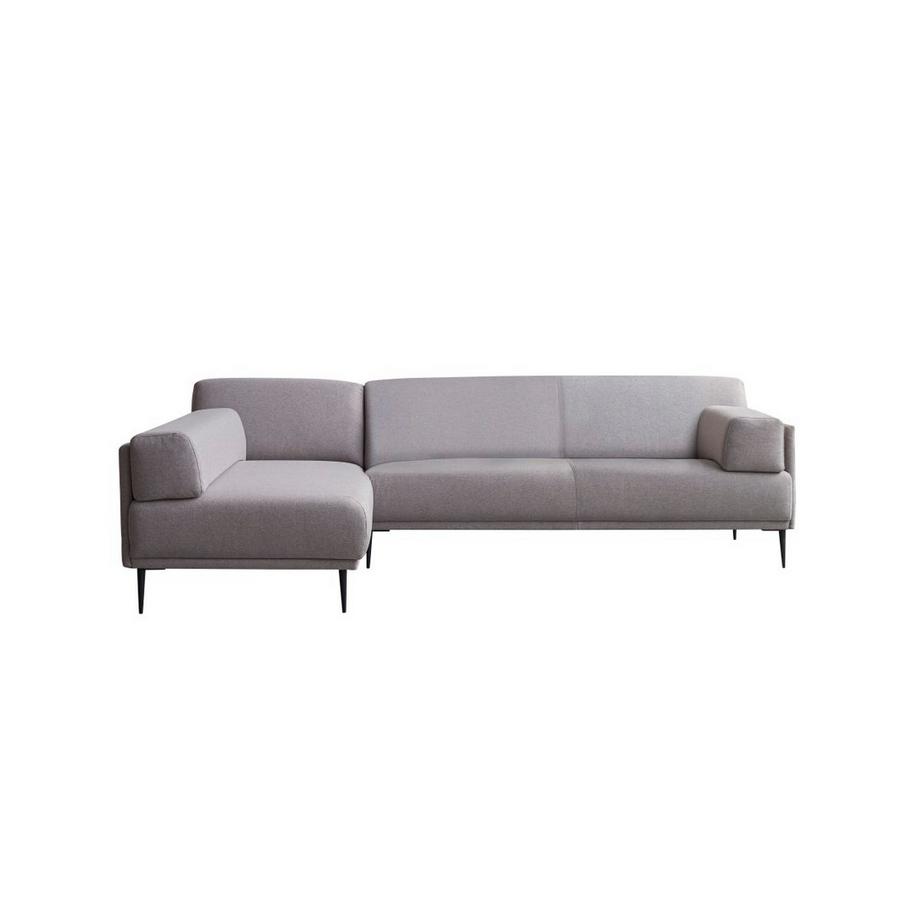 Tikamoon Divano angolare con chaise-longue a sinistra in tessuto grigio tortora 270 x 180 cm, 4 posti Finn  