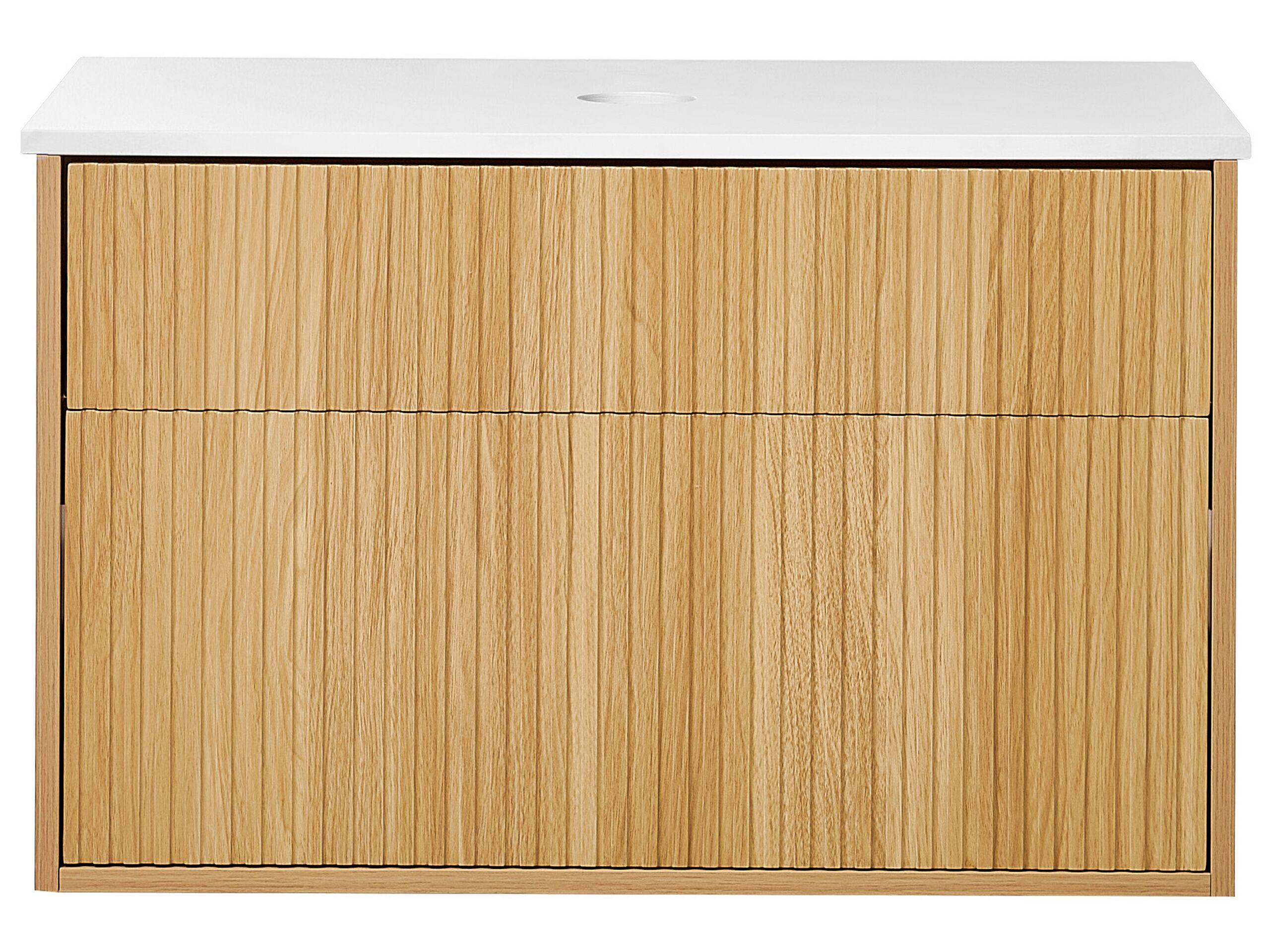 Beliani Wandmontierter Waschtischunterschrank aus MDF-Platte Boho BEXTI  