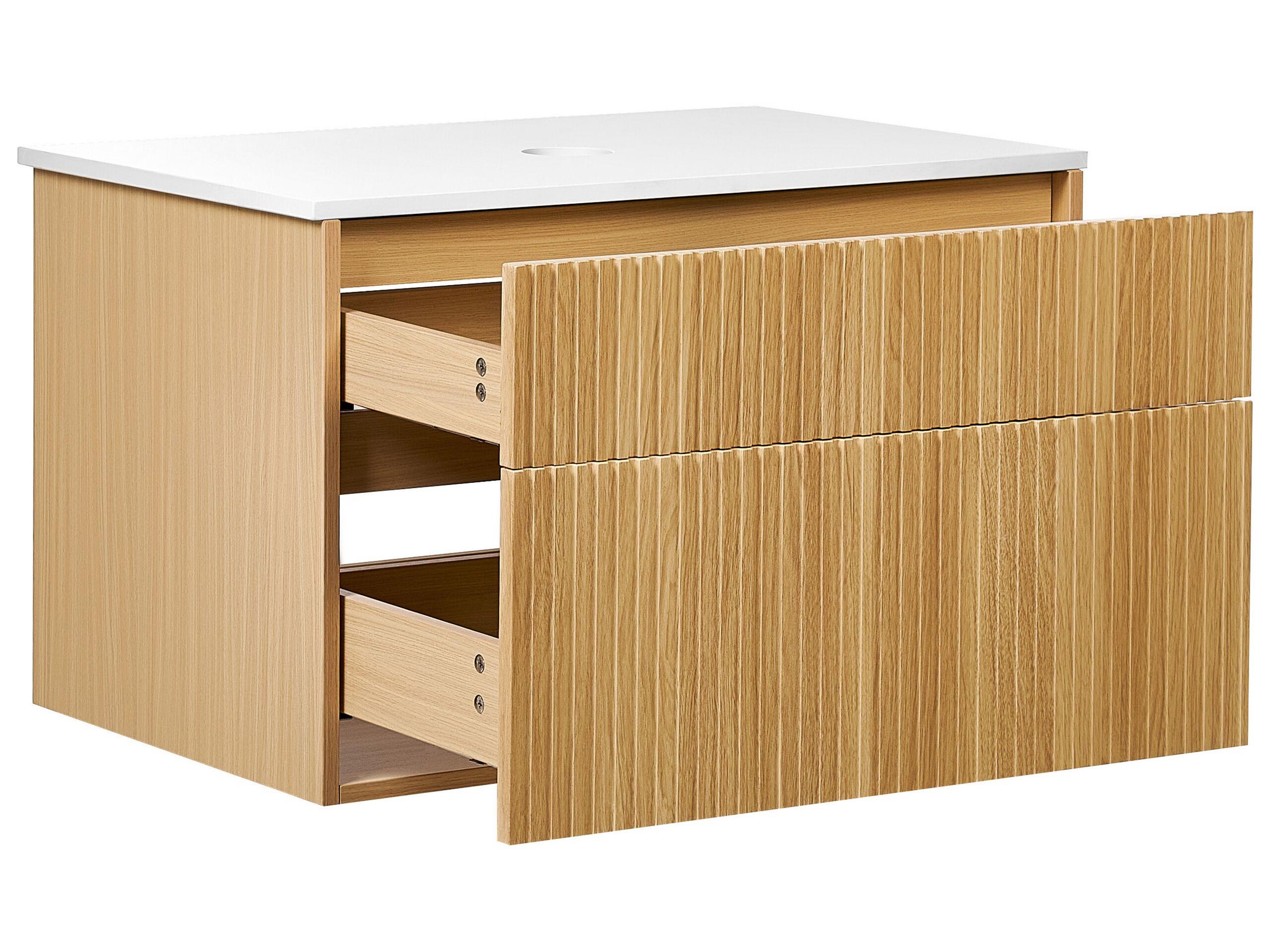 Beliani Wandmontierter Waschtischunterschrank aus MDF-Platte Boho BEXTI  