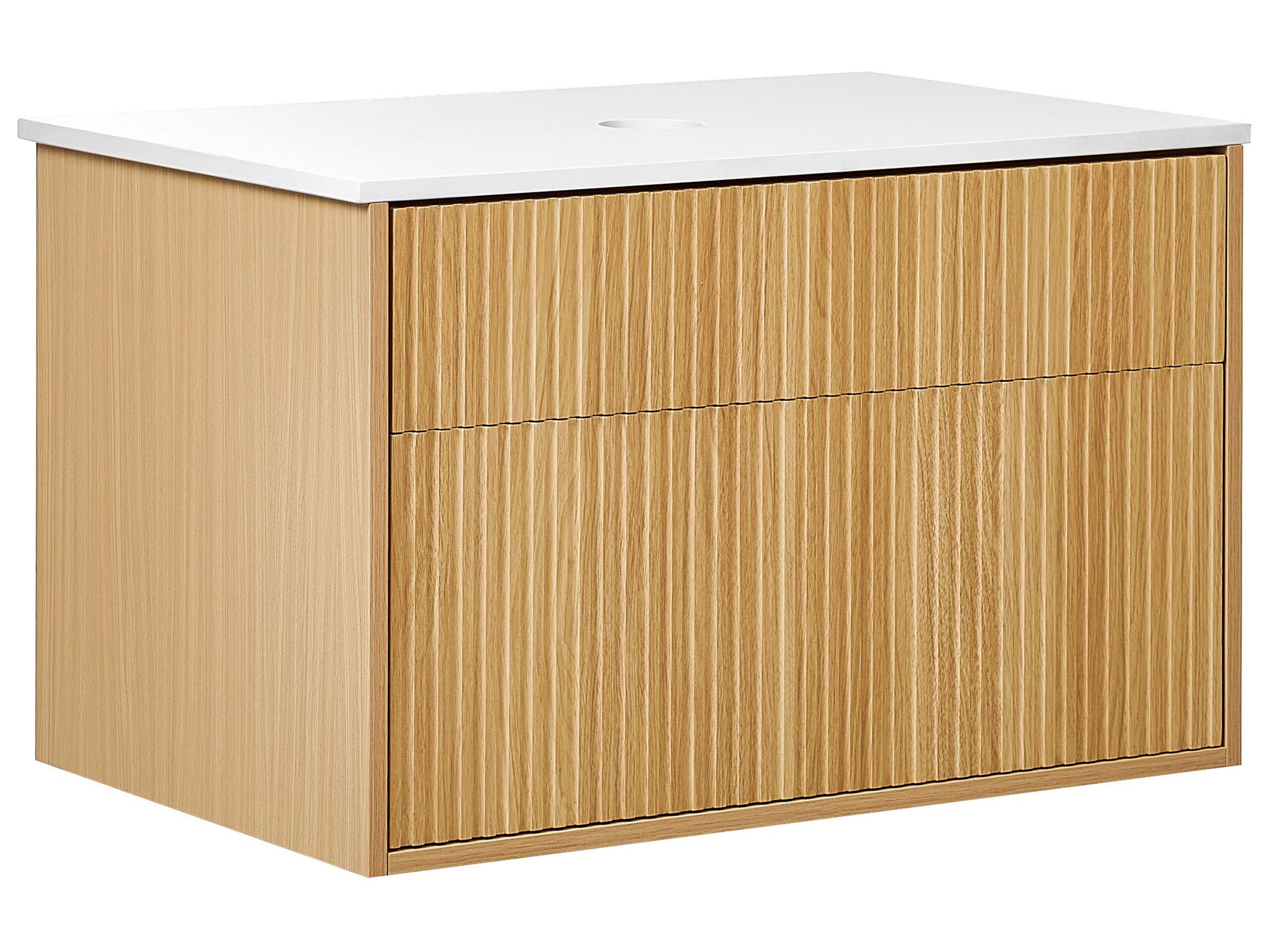 Beliani Wandmontierter Waschtischunterschrank aus MDF-Platte Boho BEXTI  