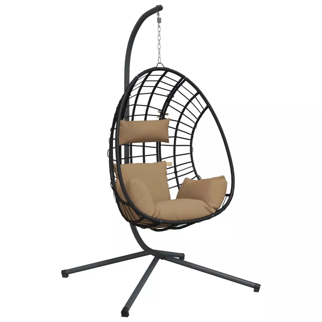 VidaXL - sedia a uovo sospesa Rattan, One Size, Beige