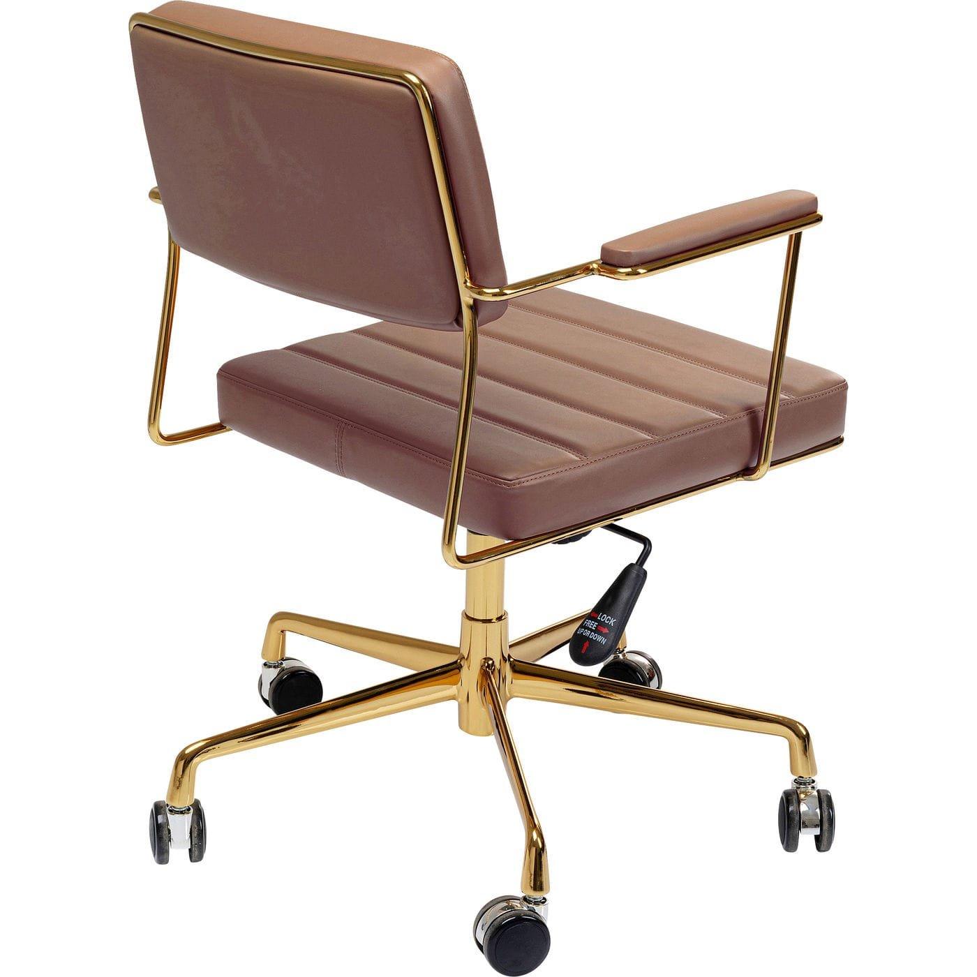 KARE Design Chaise de bureau pivotante marron Dottore  