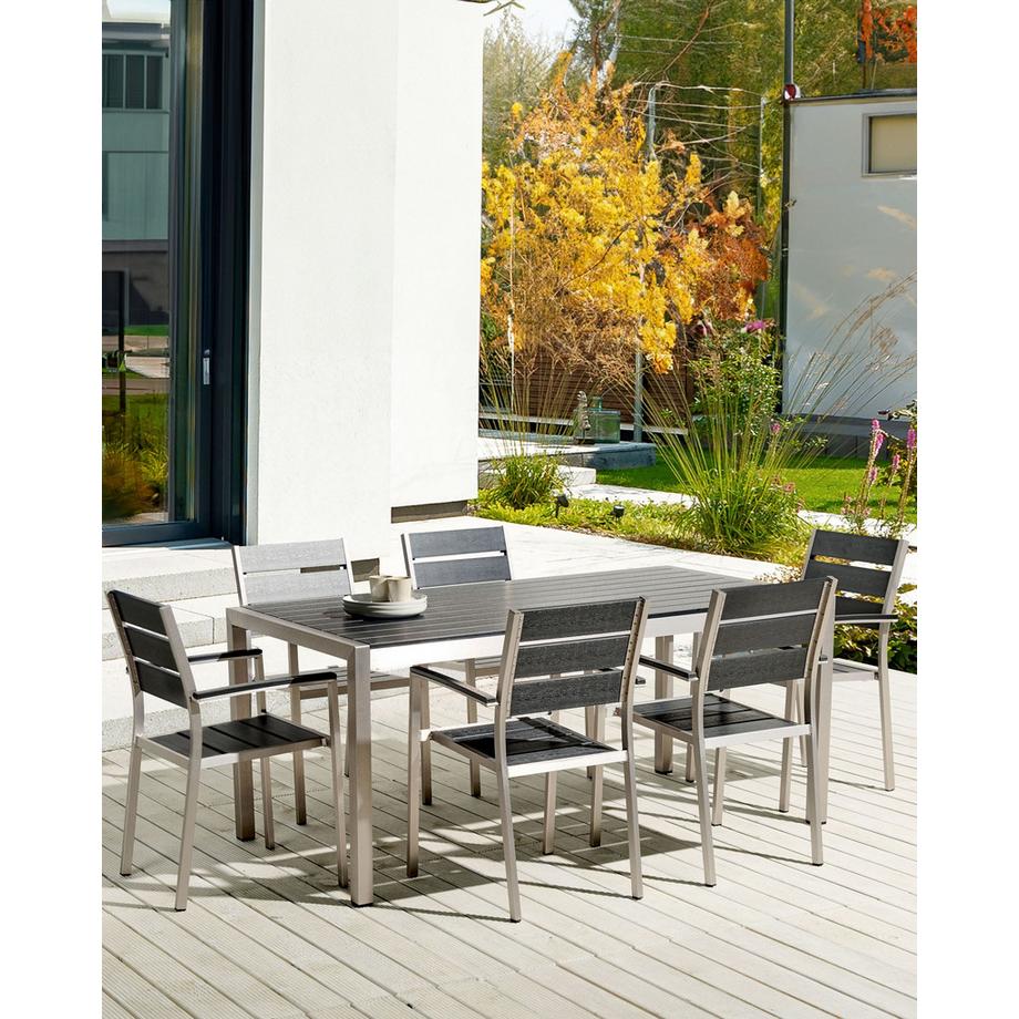 Beliani Lot de 6 chaises de jardin en Bois synthétique Industriel VERNIO  