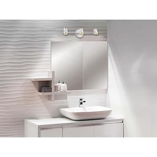 Vente-unique Applique de salle de bain LED en aluminium  3 spots - L. 45 cm - Blanc et doré - ASHFORD  