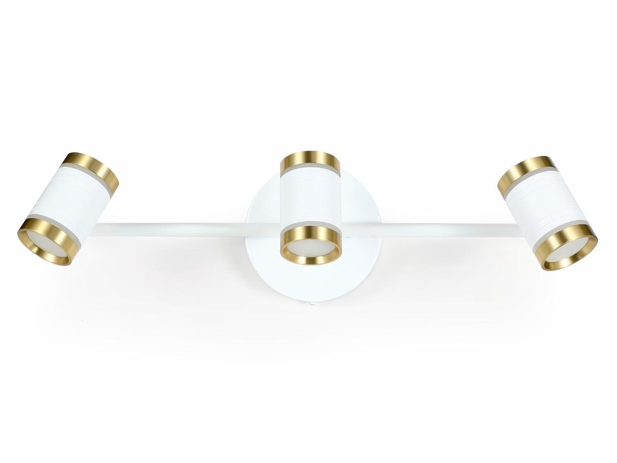 Vente-unique LED-Wandleuchte Badezimmer - Aluminium - 3 Spots - 45 cm - Weiß & Goldfarben - ASHFORD  