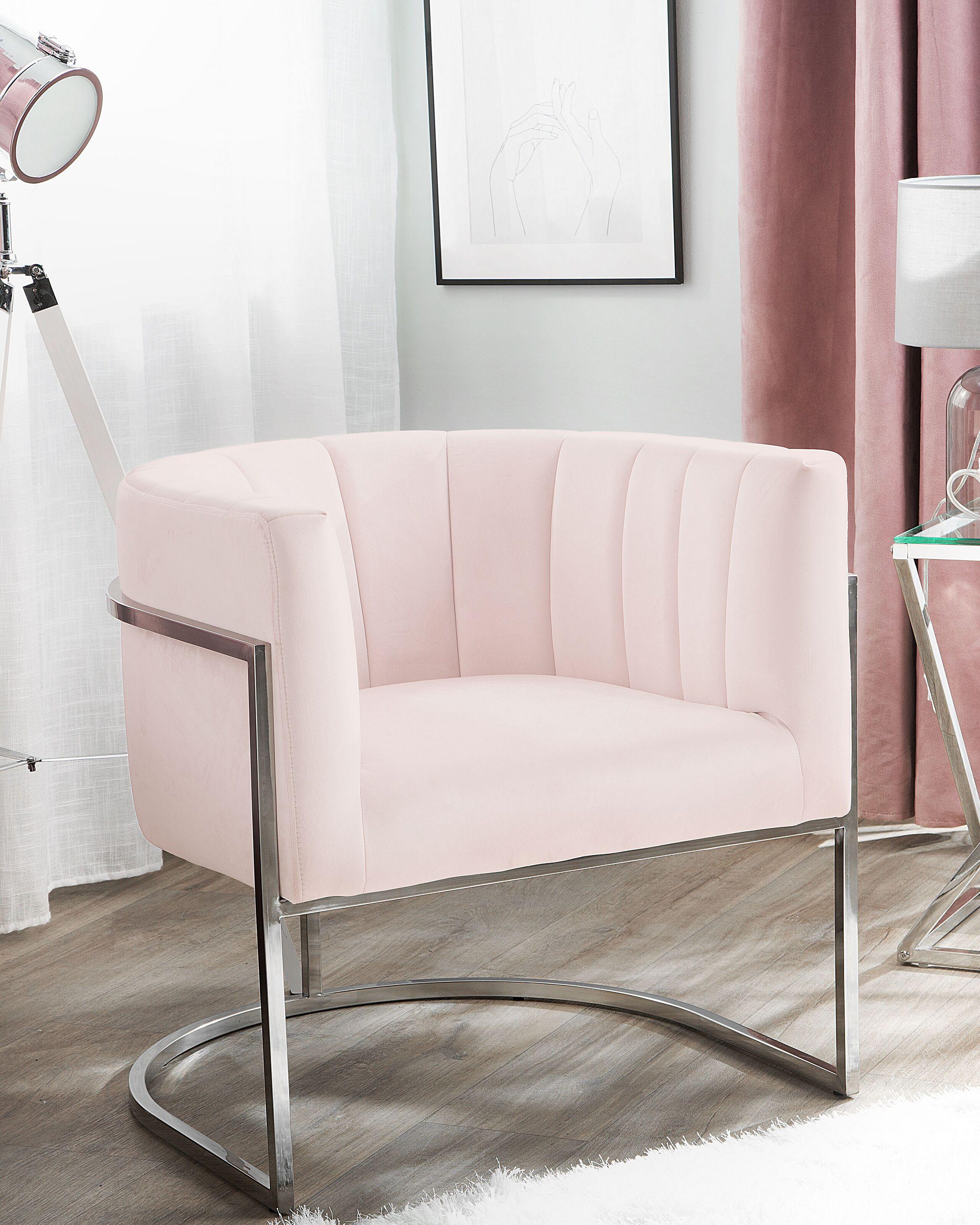 Beliani Fauteuil en Velours Glamour LARVIK  