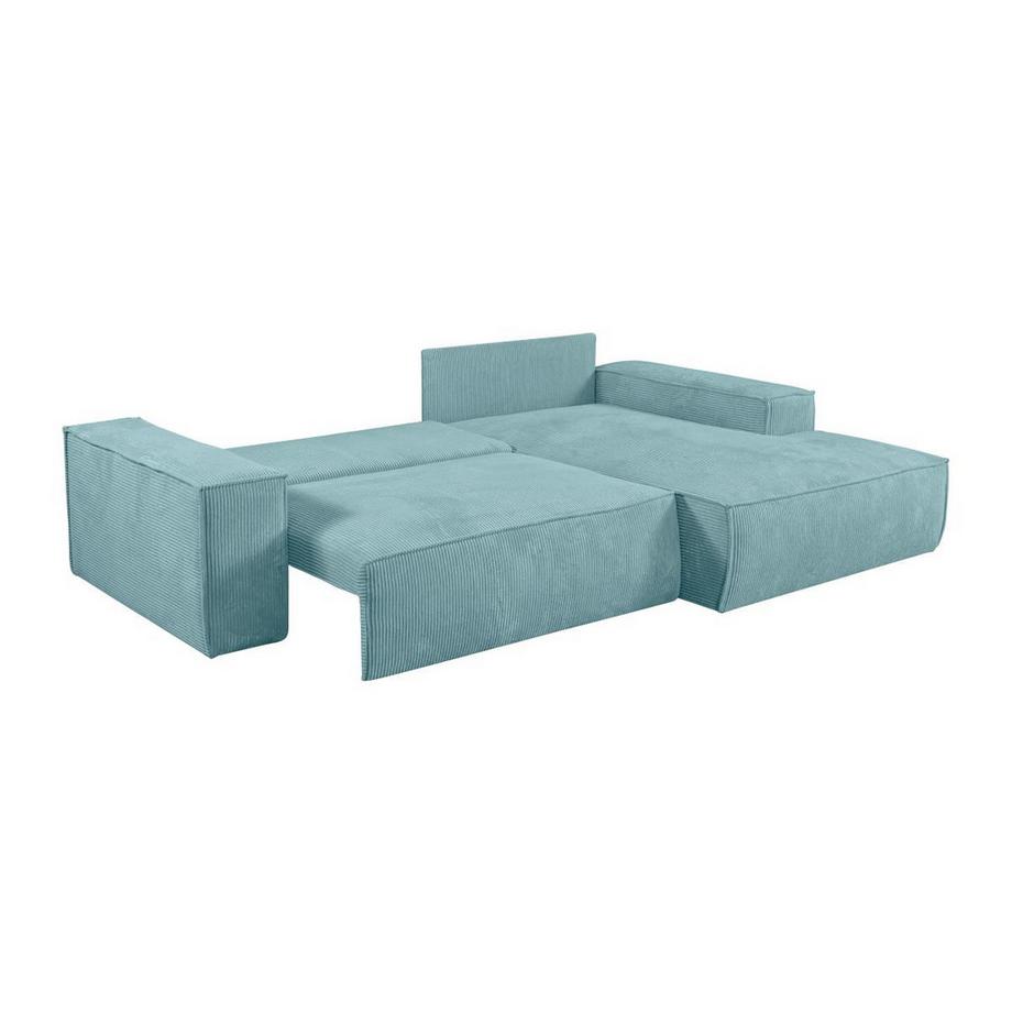 Vente-unique Canapé d'angle conible en velours côtelé clair AMELIA de PASCAL MORABITO Angle droit  