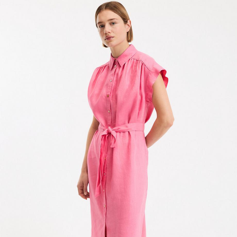 La Redoute Collections Robe en lin à manches courtes Signature Heloïse  