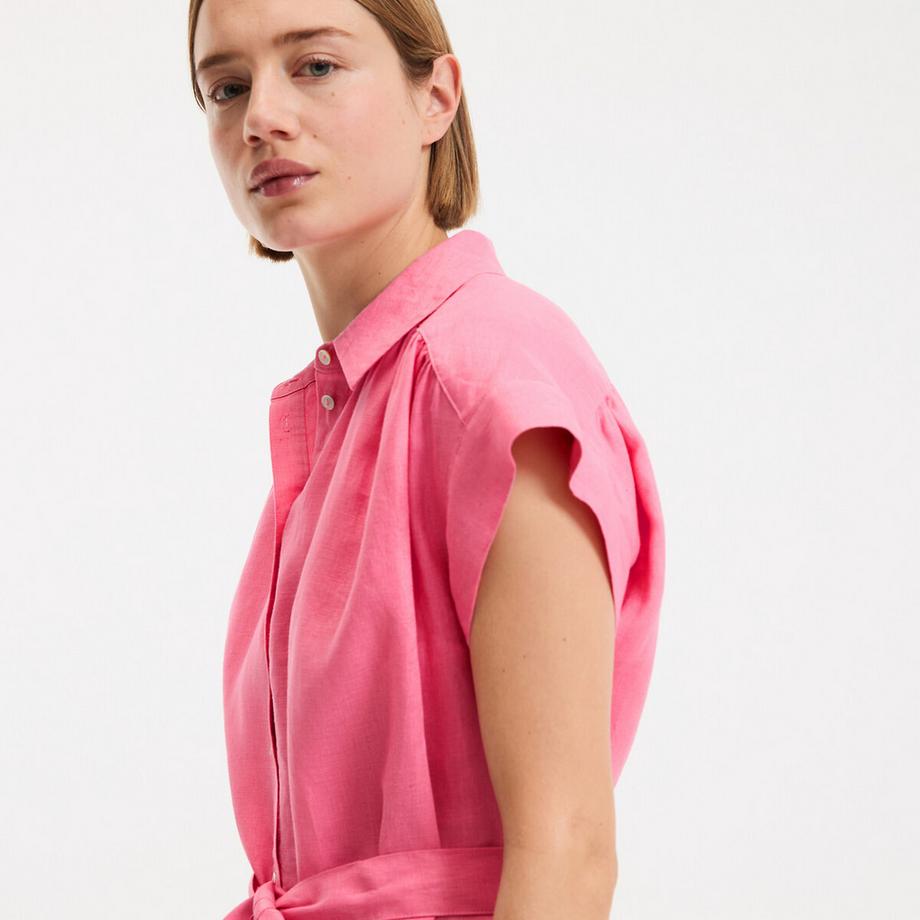 La Redoute Collections Robe en lin à manches courtes Signature Heloïse  