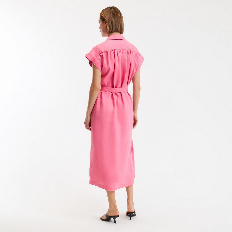 La Redoute Collections Robe en lin à manches courtes Signature Heloïse  