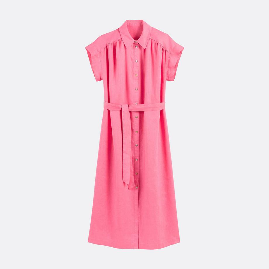La Redoute Collections Robe en lin à manches courtes Signature Heloïse  