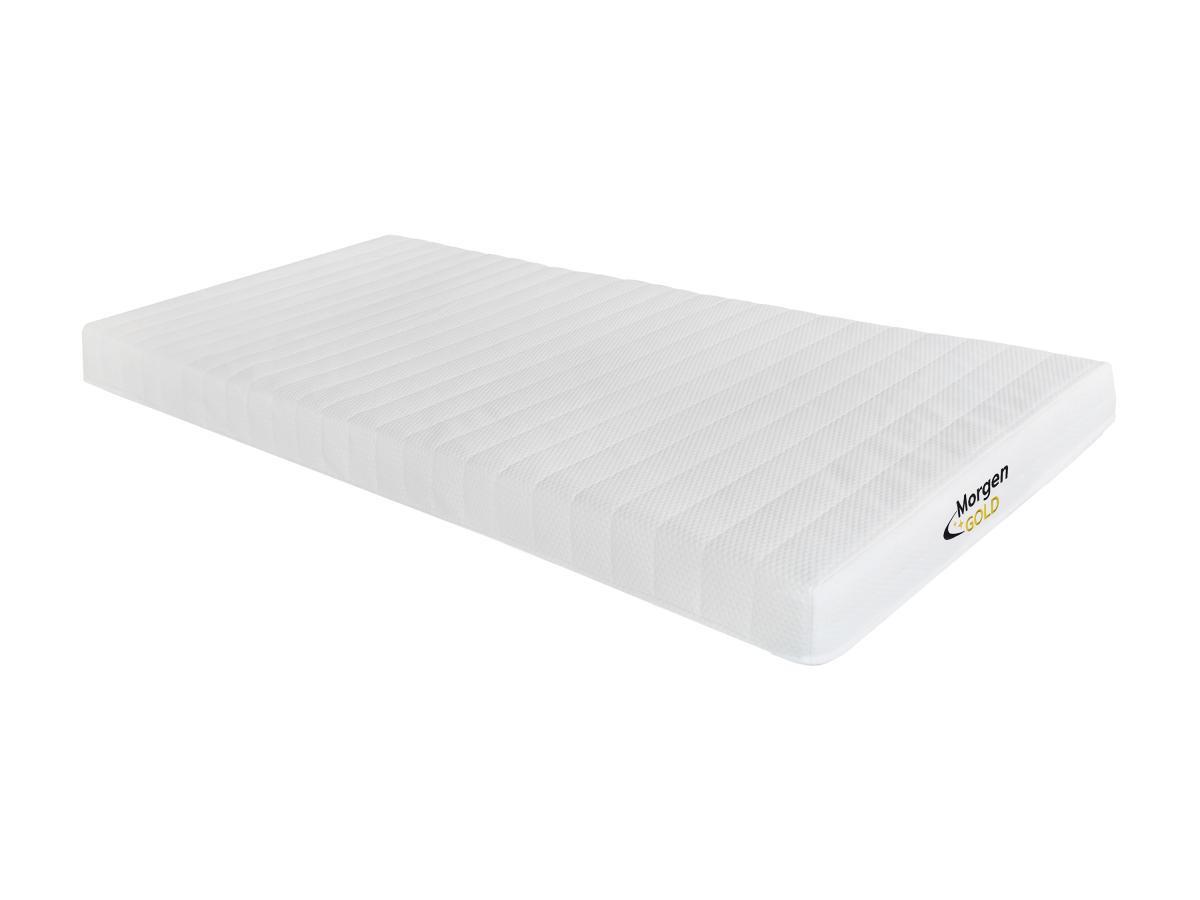 Vente-unique Ensemble 90 x 190 cm sommier coffre blanc + matelas mousse 7 zones ép.12cm - STELO KIDS de MORGENGOLD  