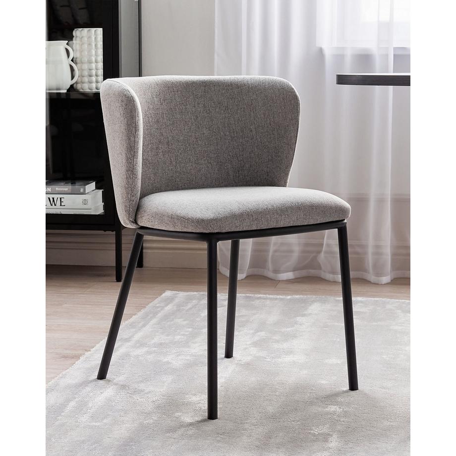 Beliani Esszimmerstuhl 2er Set aus Stoff Modern MINA  