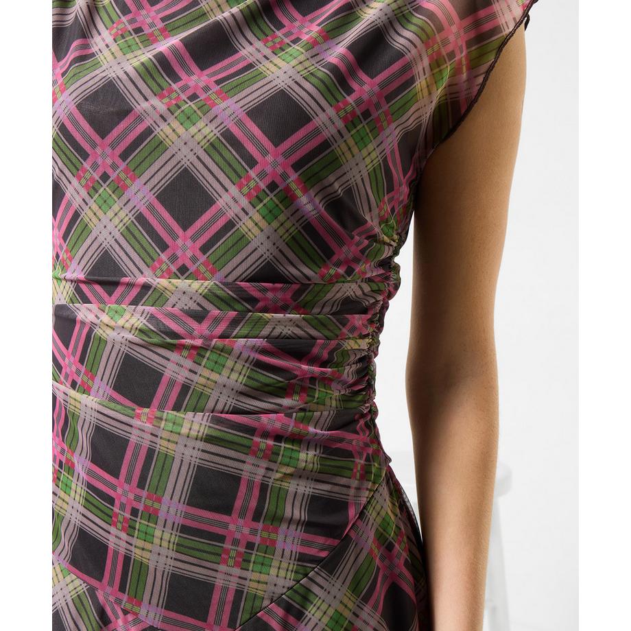 Joe Browns Hochgeschlossenes Netzstoff Karomuster Kleid  