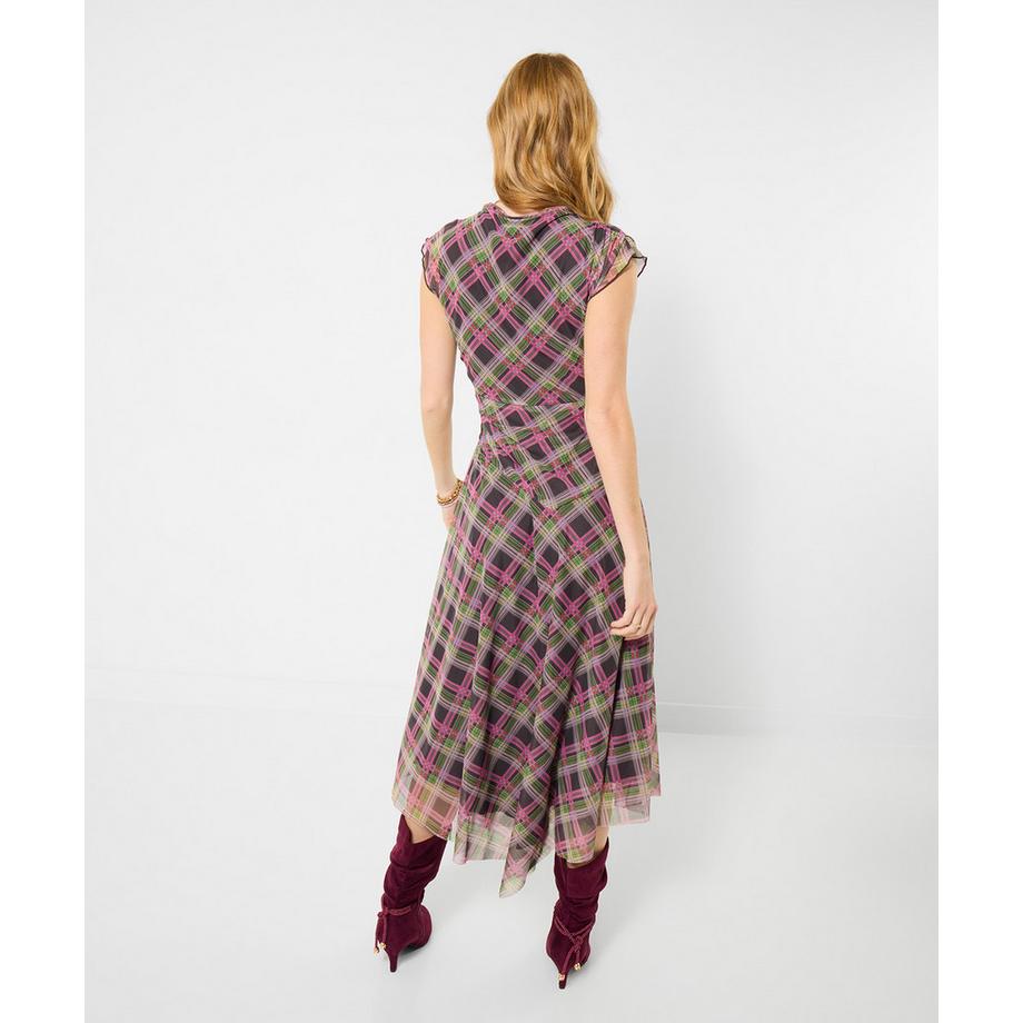 Joe Browns Hochgeschlossenes Netzstoff Karomuster Kleid  