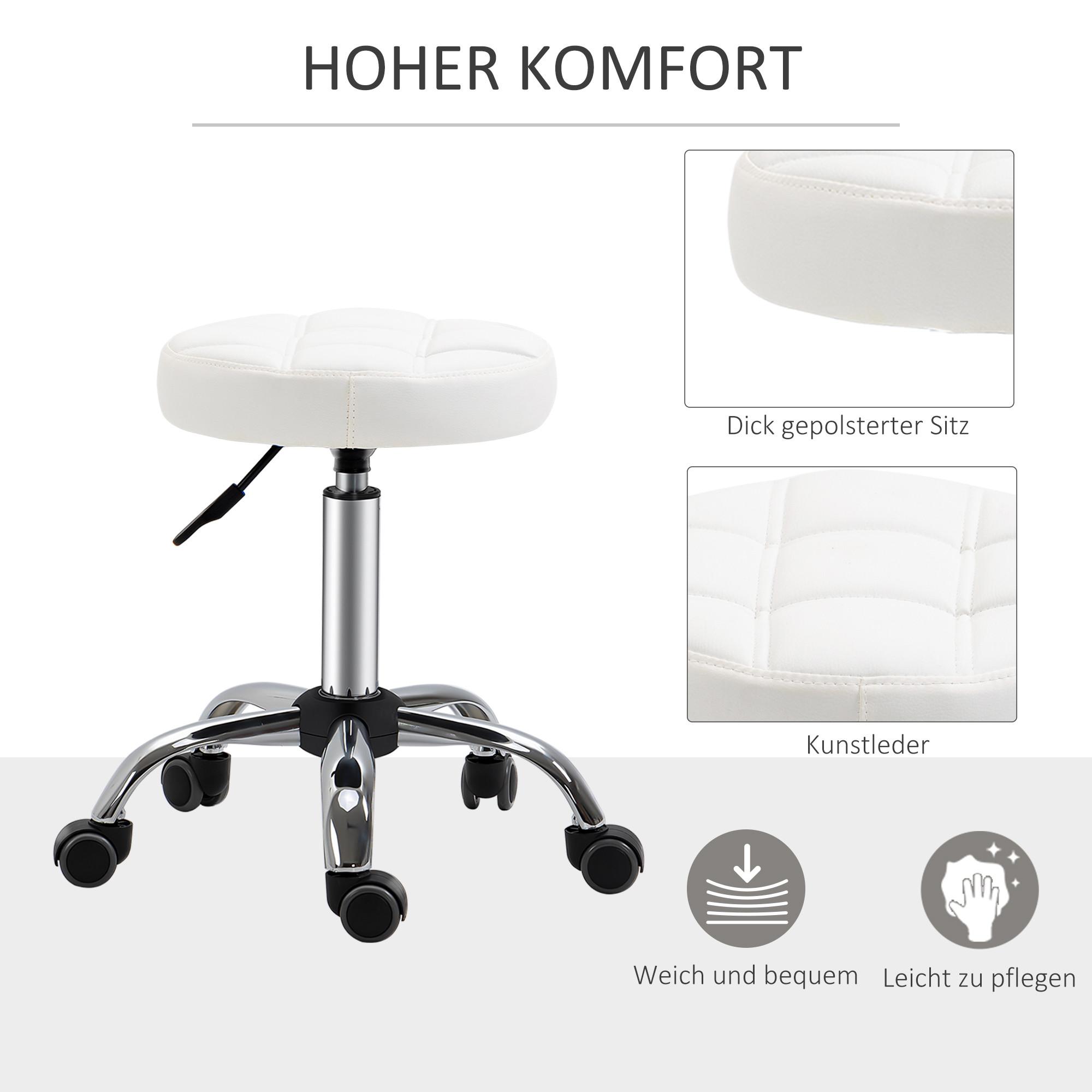 HOMCOM Lot de 2 tabourets roulants  