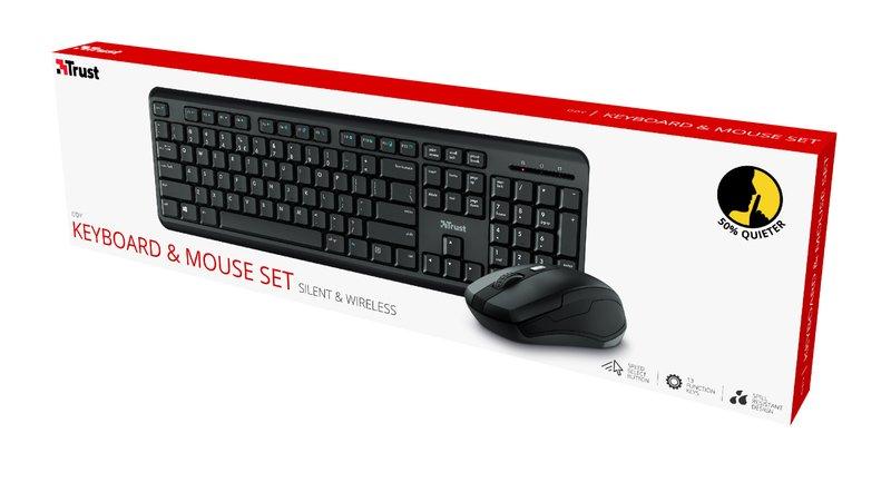 Trust  ODY Tastatur Maus enthalten RF Wireless QWERTZ Deutsch Schwarz 