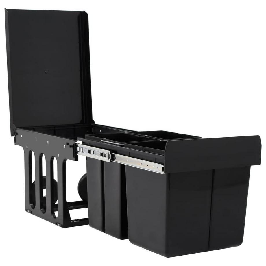 VidaXL Poubelle extractible plastique  