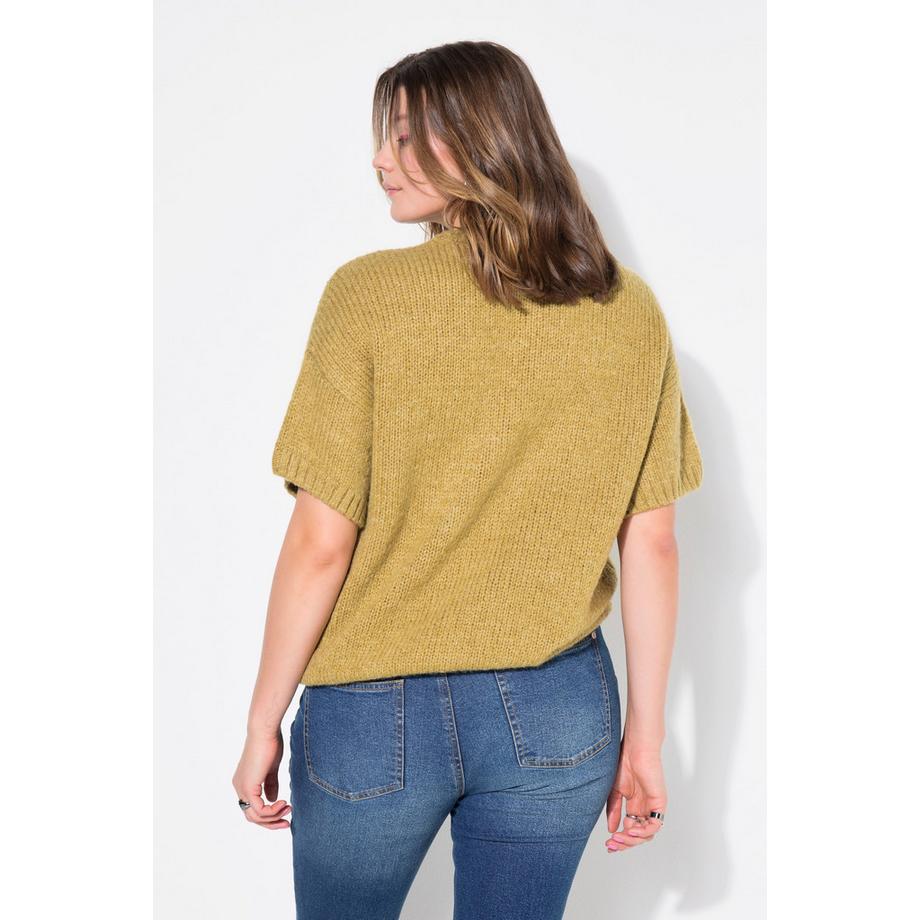 Studio Untold Oversize Fancy-Strick Halbarm Pullover  