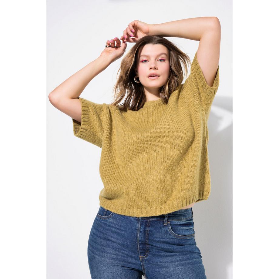 Studio Untold Oversize Fancy-Strick Halbarm Pullover  