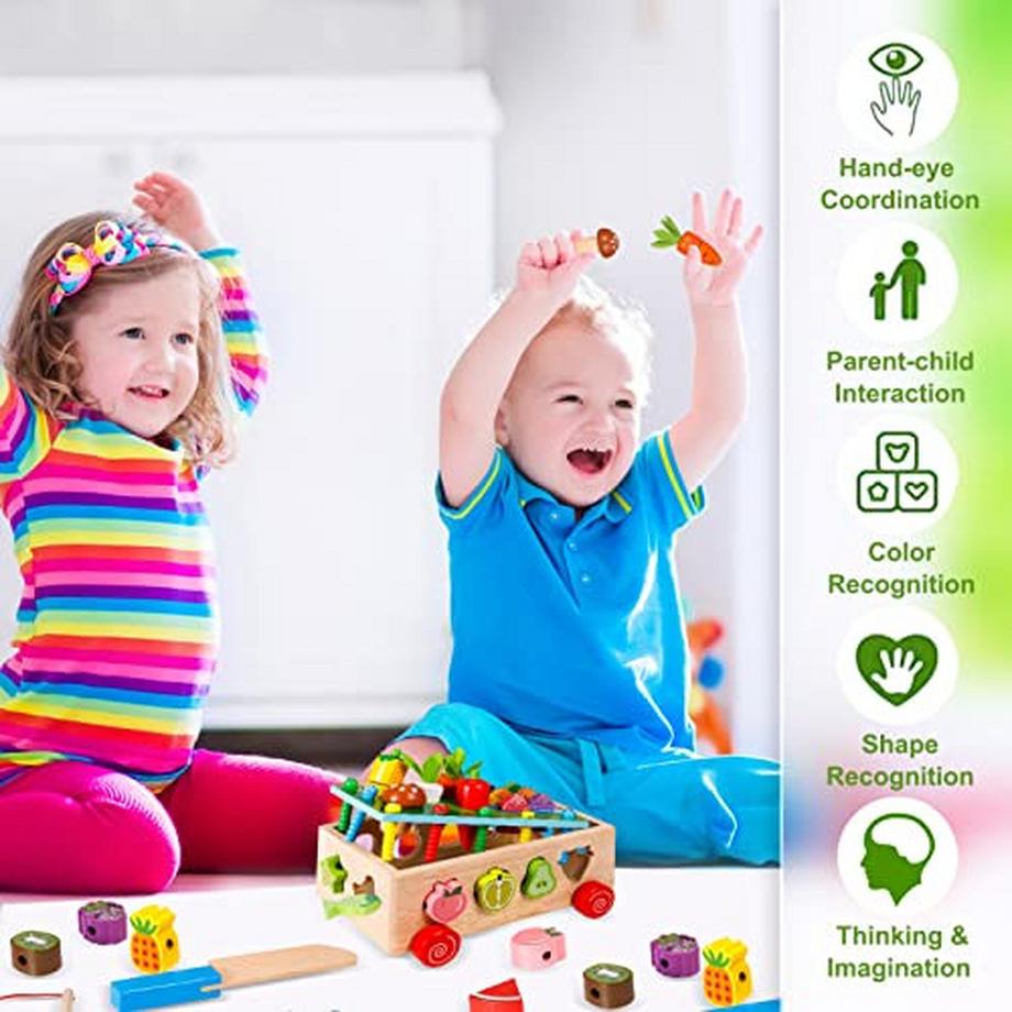 Activity-board  7-in-1-Holz-LKW-Spielzeugset 