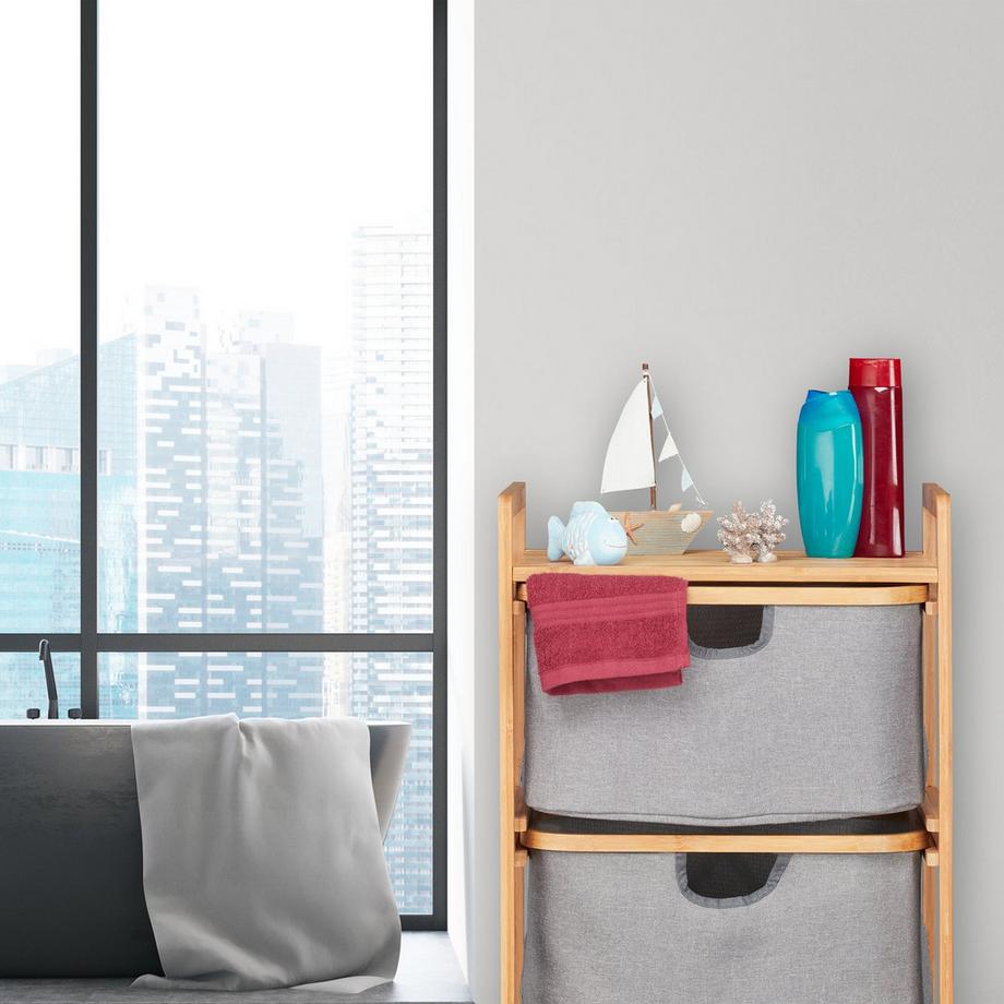 B2X Trieur à linge en bambou avec 3 paniers  